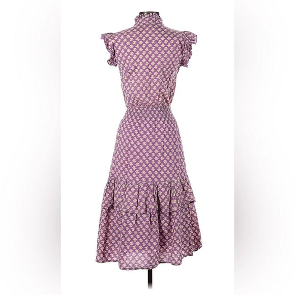 Perry walker Collective Martha 11 dress size M (2) in purple and cream print - Picture 2 of 4